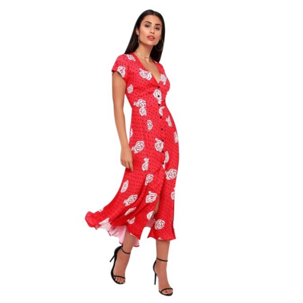 Capulet red summer maxi dress